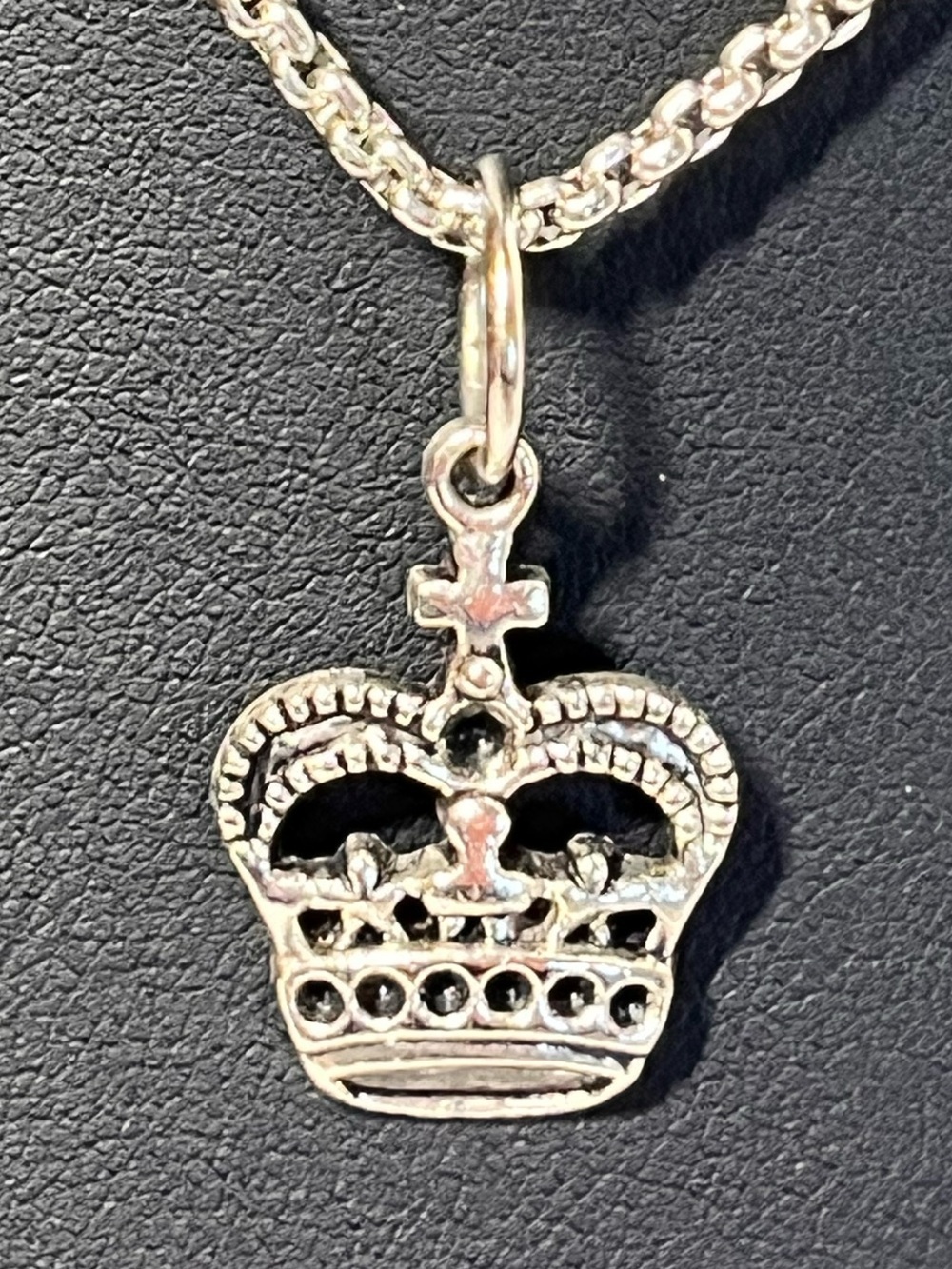 Silver Crown Pendant Necklace - Silver-tone - Picture 3 of 5